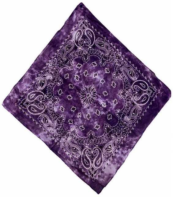 72 pieces of Paisley Purple Tie Dye Bandana Distributor